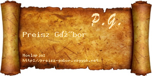 Preisz Gábor névjegykártya